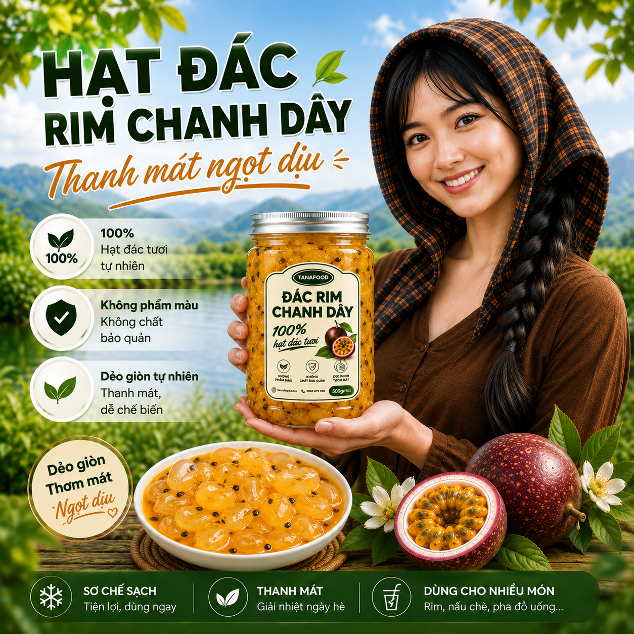 Hạt Đác Rim Chanh Dây TANAFOOD Dẻo Giòn Ngọt Thanh